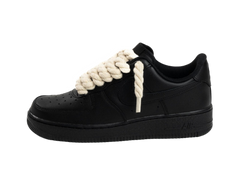 Nike Air Force 1 Black Low 07 Rope Laces Beige