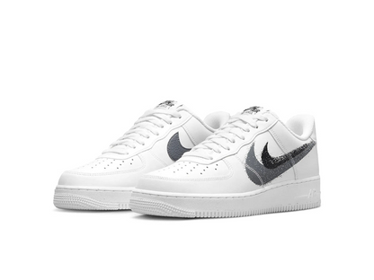 Nike Air Force 1 Low '07 Spray Paint Swoosh White Black Gray