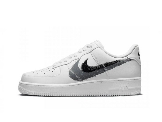 Nike Air Force 1 Low '07 Spray Paint Swoosh White Black Gray