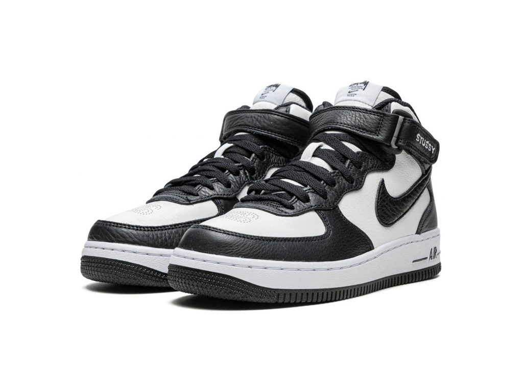 Nike Air Force 1 Mid Stussy Light Bone Black-sneakers-Nike-pikastore.cz