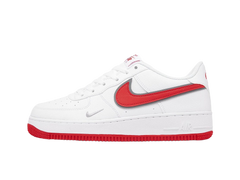 Nike Air Force 1 SE GS Mini Swoosh - White Habanero Red 