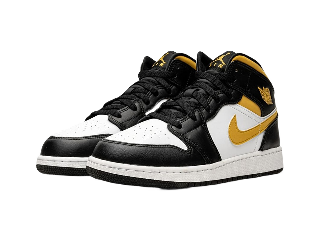 Nike Air Jordan 1 Mid Black University Gold-Air Jordan-pikastore.cz