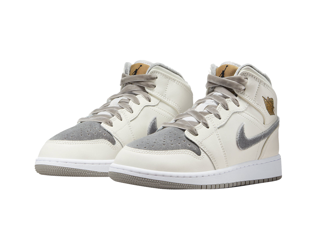 Nike Air Jordan 1 Mid SE GS Pewter Velvet Toe-Air Jordan-pikastore.cz