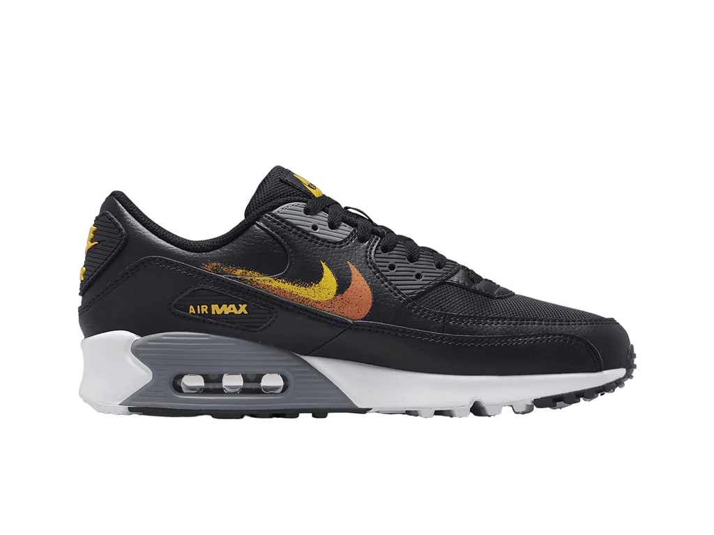 Nike Air Max 90 Spray Paint Swoosh - Black Gold Orange-Nike-pikastore.cz