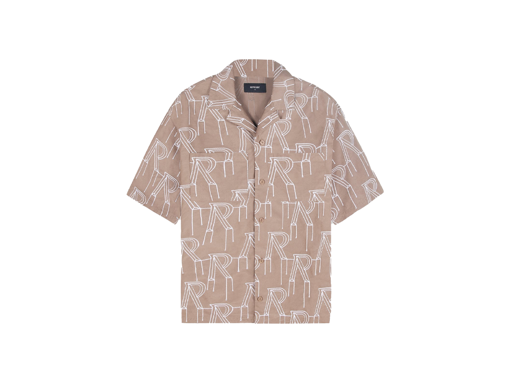 Represent Embroidered Initial Overshirt Washed Taupe-Represent-pikastore.cz