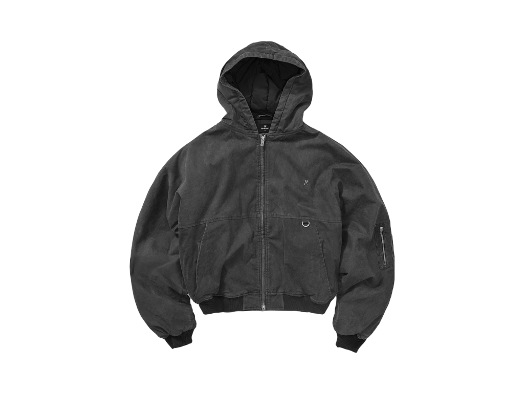 Represent Hooded Bomber Washed Black
