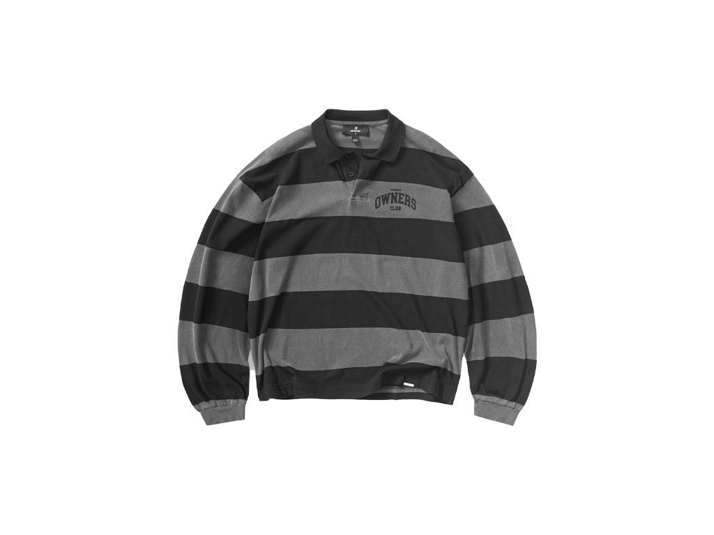 Represent Owners Club Rugby Stripe Top Weathered Black-Represent-pikastore.cz