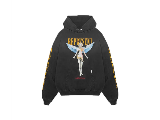 Represent Reborn Hoodie Aged Black