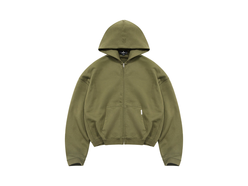 Represent Initial Boxy Zip Through Hoodie Army Green-Represent-pikastore.cz