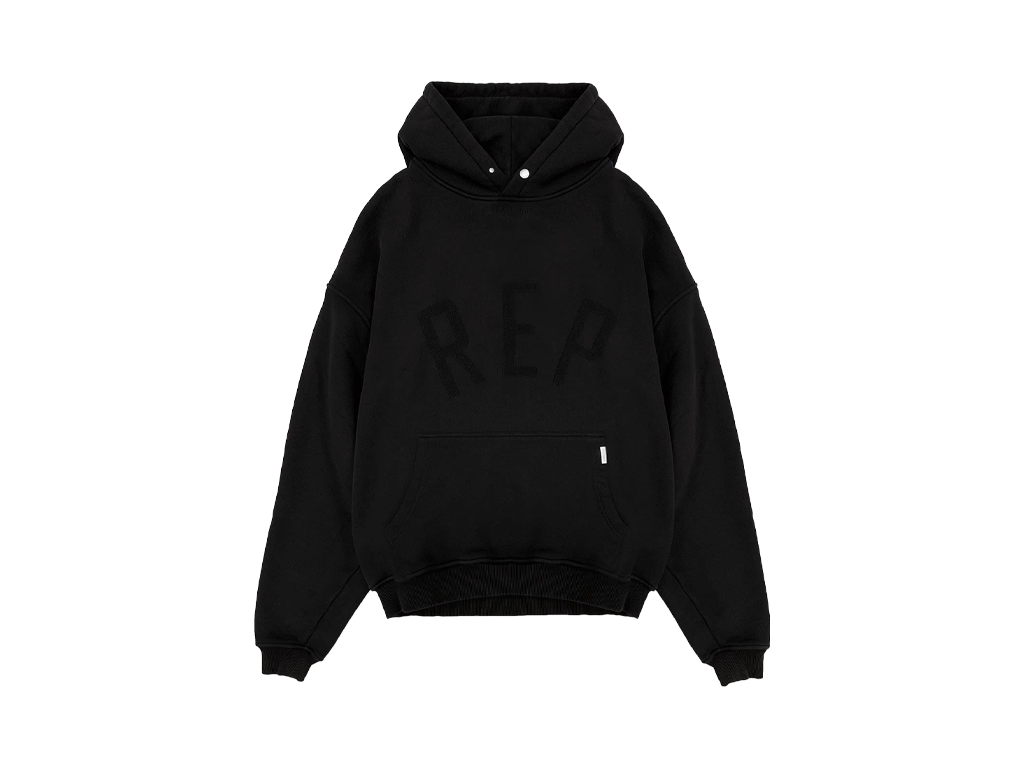 Represent Rep Applique Hoodie Off Black-Represent-pikastore.cz
