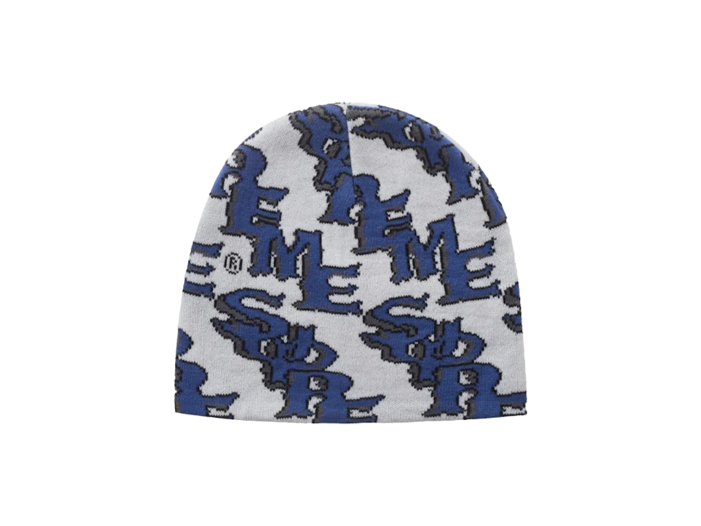 SUPREME SLANTED GOTHIC OUTLINE BEANIE BLUE-Supreme-pikastore.cz
