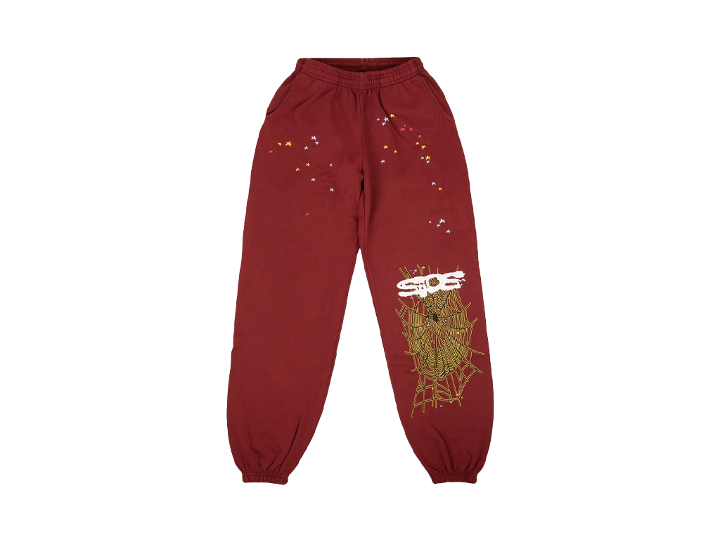 Sp5der Sweatpants Maroon-Sp5der-pikastore.cz