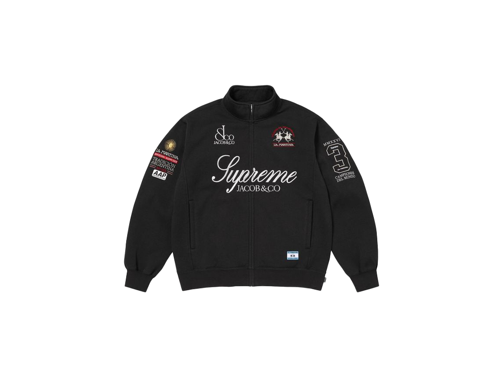 Supreme La Martina Zip Up Sweatshirt Black-Supreme-pikastore.cz