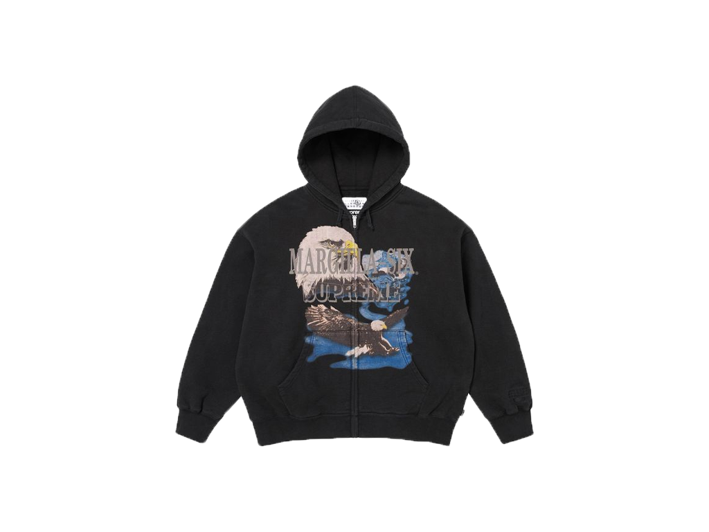 Supreme MM6 Maison Margiela Eagle Zip Up Hooded Sweatshirt Black-Supreme-pikastore.cz