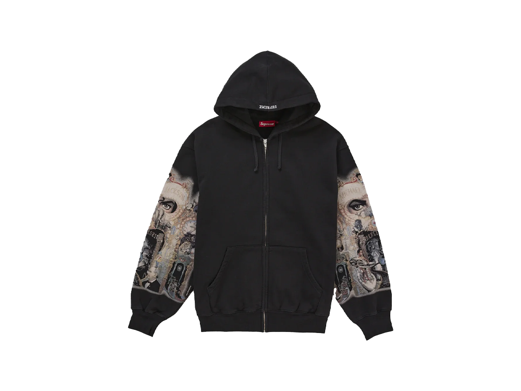 Supreme Michael Jackson Dangerous Zip Up Hooded Sweatshirt Black-Supreme-pikastore.cz