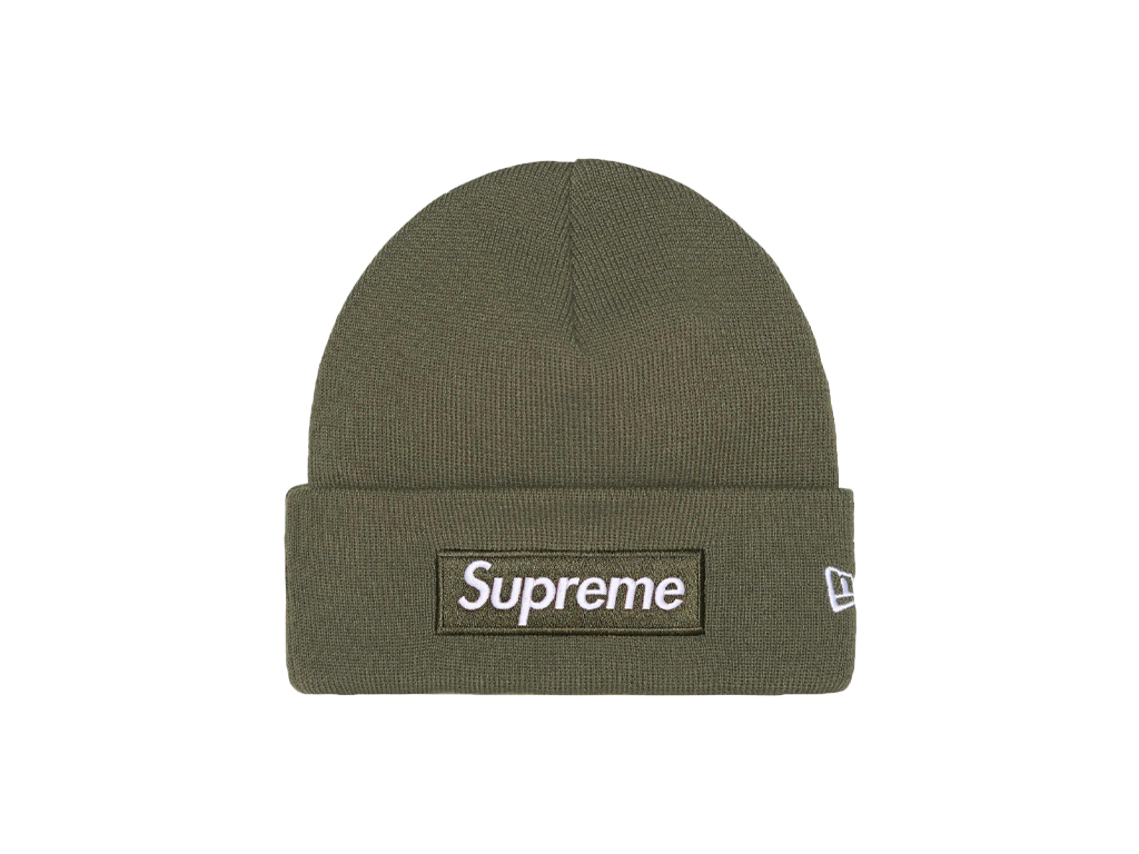 Supreme New Era Box Logo Beanie (FW25) Light Olive-Supreme-pikastore.cz