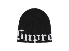 Supreme Old English Printed Beanie Black