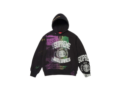 Supreme Overprint Hooded Sweatshirt Black