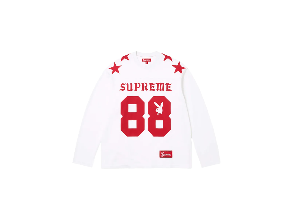 Supreme Playboy L/S Football Top White-Supreme-pikastore.cz