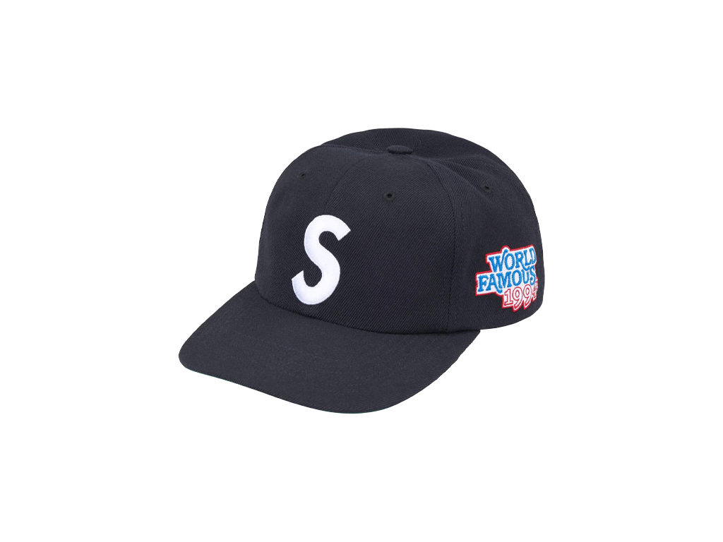 Supreme World Famous S Logo 6-Panel Navy-Supreme-pikastore.cz