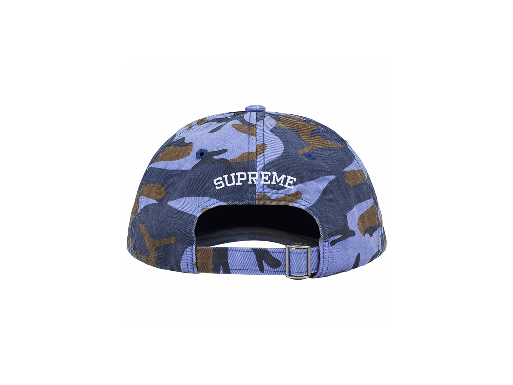Supreme Pigment Coated S Logo 6-Panel Blue Camo-Supreme-pikastore.cz