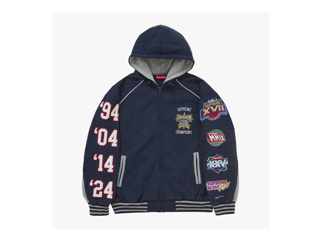 Supreme Playoffs Zip Up Hooded Sweatshirt Navy-Supreme-pikastore.cz