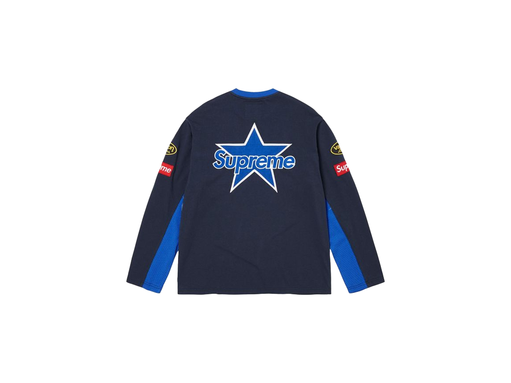 Supreme x Vanson Leathers Long-Sleeve Top Navy-Supreme-pikastore.cz