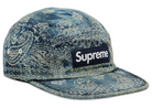 Supreme Bandana Jacquard Denim Camp Cap Blue-Supreme-pikastore.cz