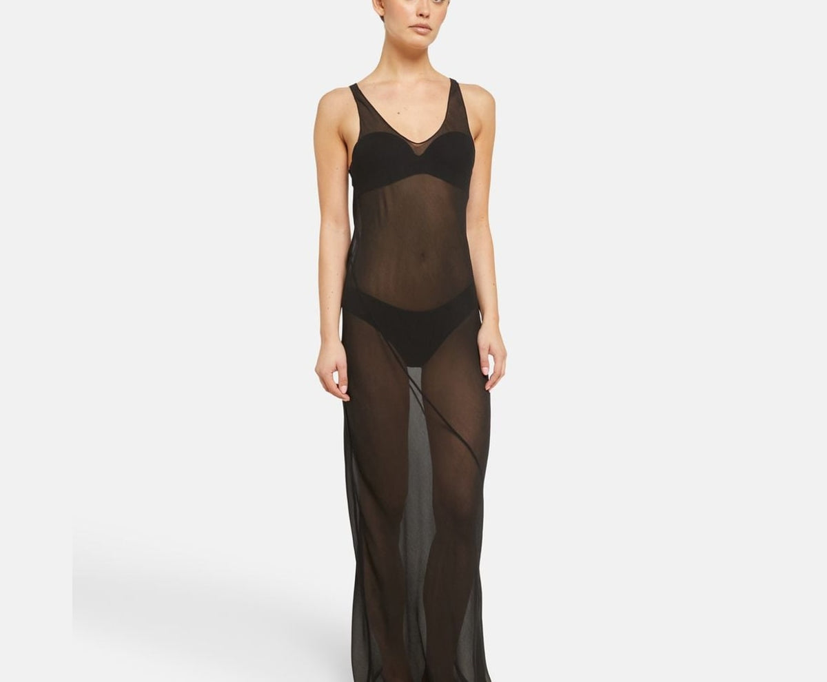 Calvin Klein Silk night gown Black – облекло – снимка 4 от 4