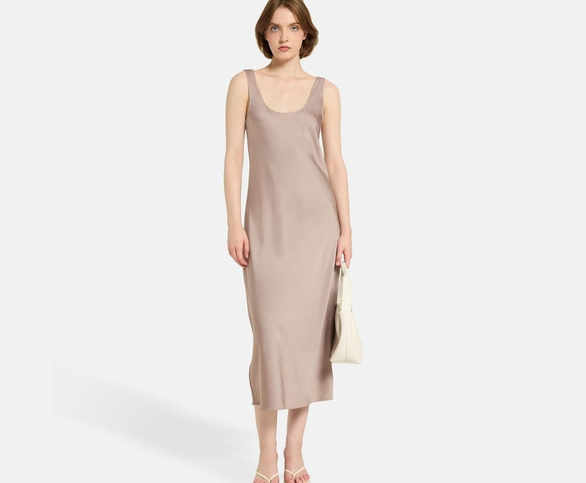 Calvin Klein Satin dress Hero Greige – tøj – foto 5 af 5