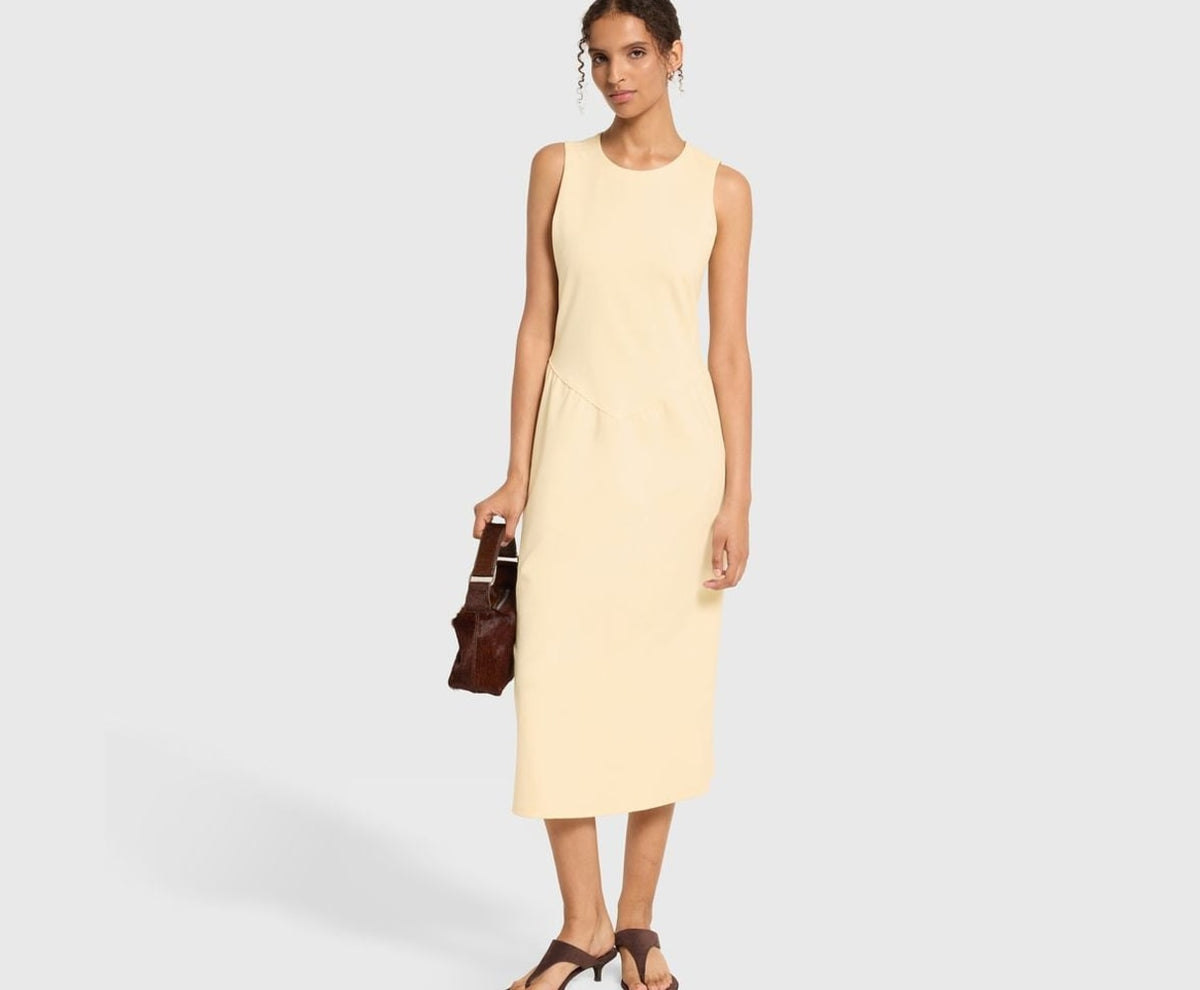 Calvin Klein Midi dress Light Yellow – odjeća – fotografija 5 od 5