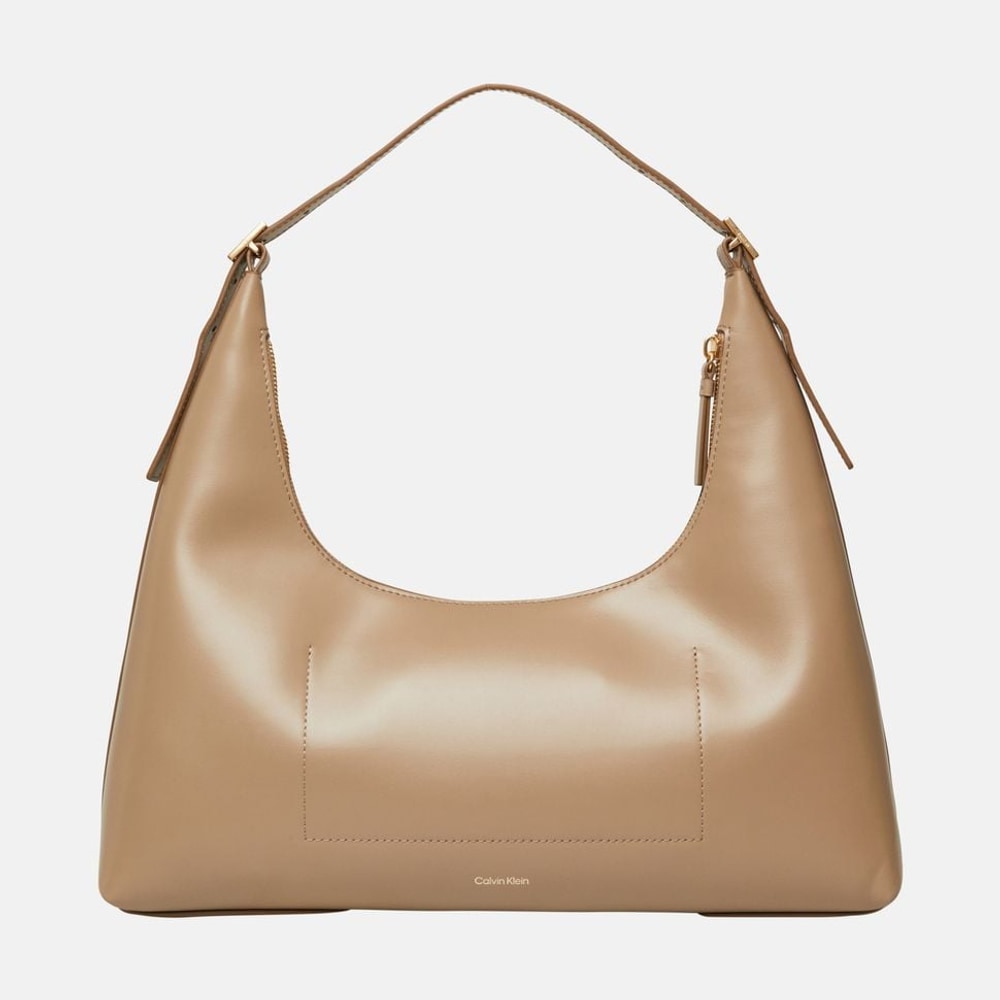 Calvin Klein Leather shoulder bag Emblem Taupe – bag – photo 4 of 5