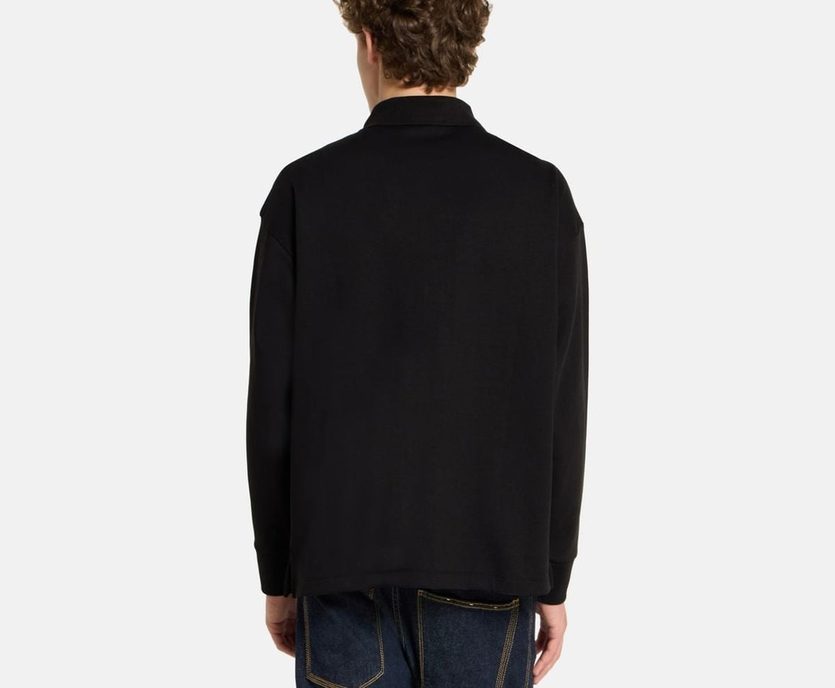 Calvin Klein Long-sleeved polo shirt Double Face Black – t-shirt – foto 4 di 5
