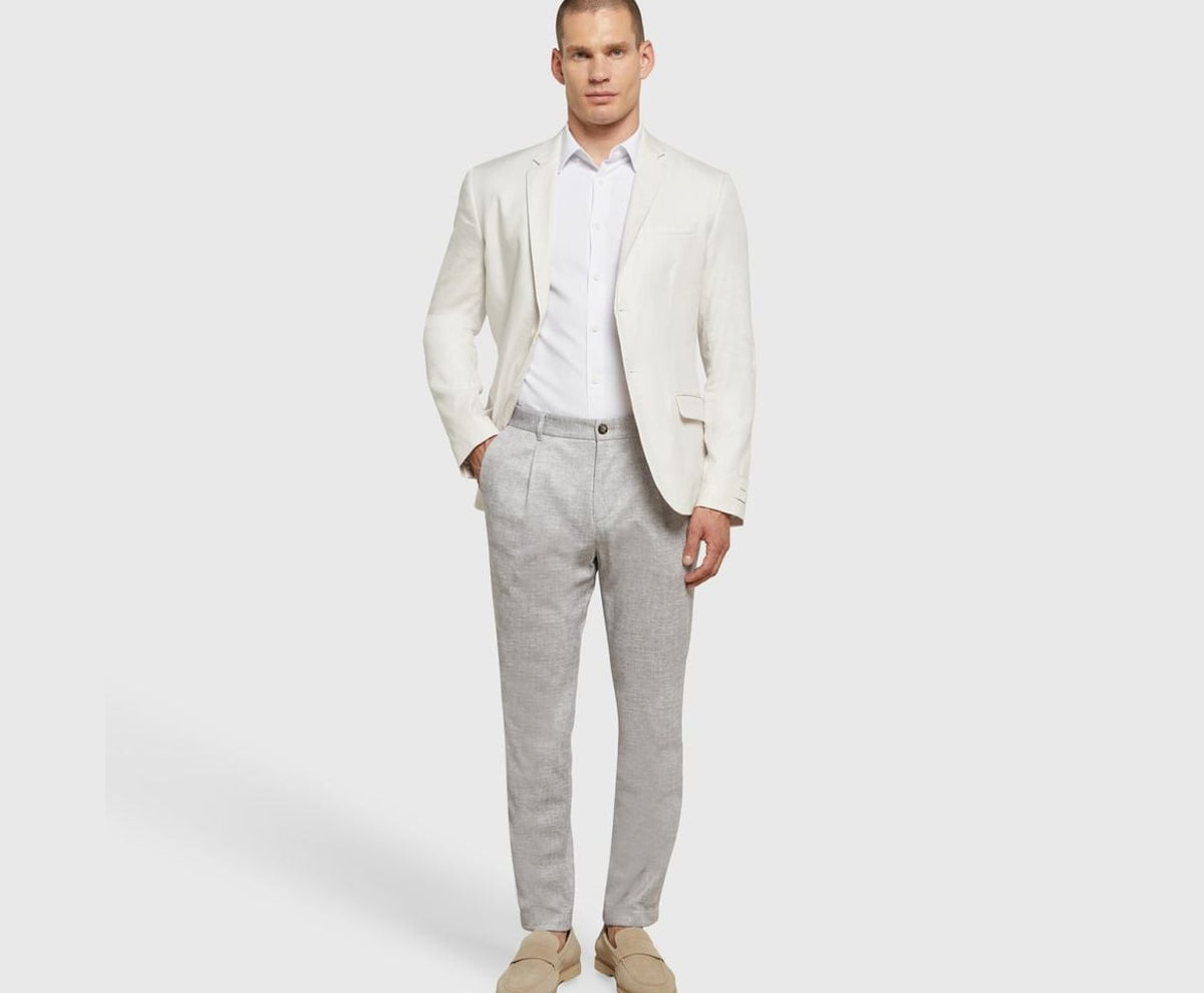 Calvin Klein Linen-blend suit jacket Ecru – jacka – foto 5 av 6