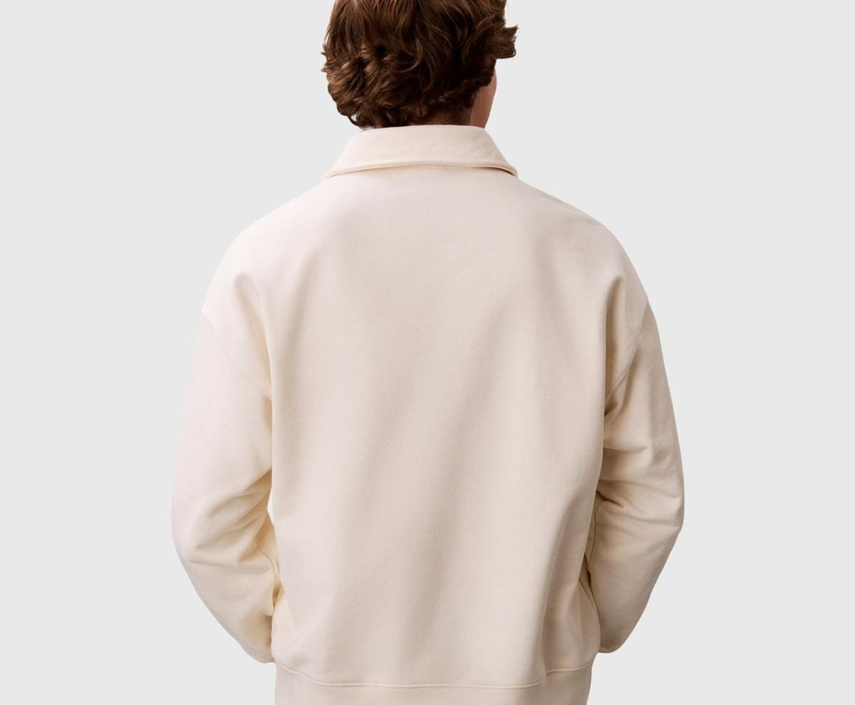Calvin Klein Long-sleeved polo shirt Terry White – тениска – снимка 4 от 5