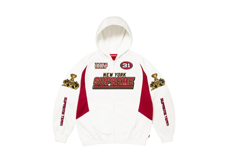 Supreme Football Zip Up Hooded Sweatshirt (FW25) White