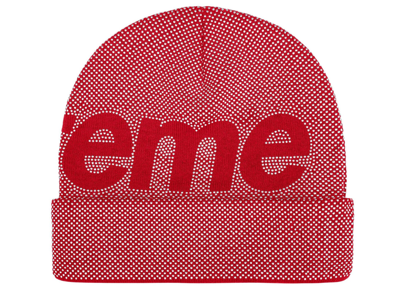 Supreme Studded Knockout Big Logo Beanie Red-Supreme-pikastore.cz