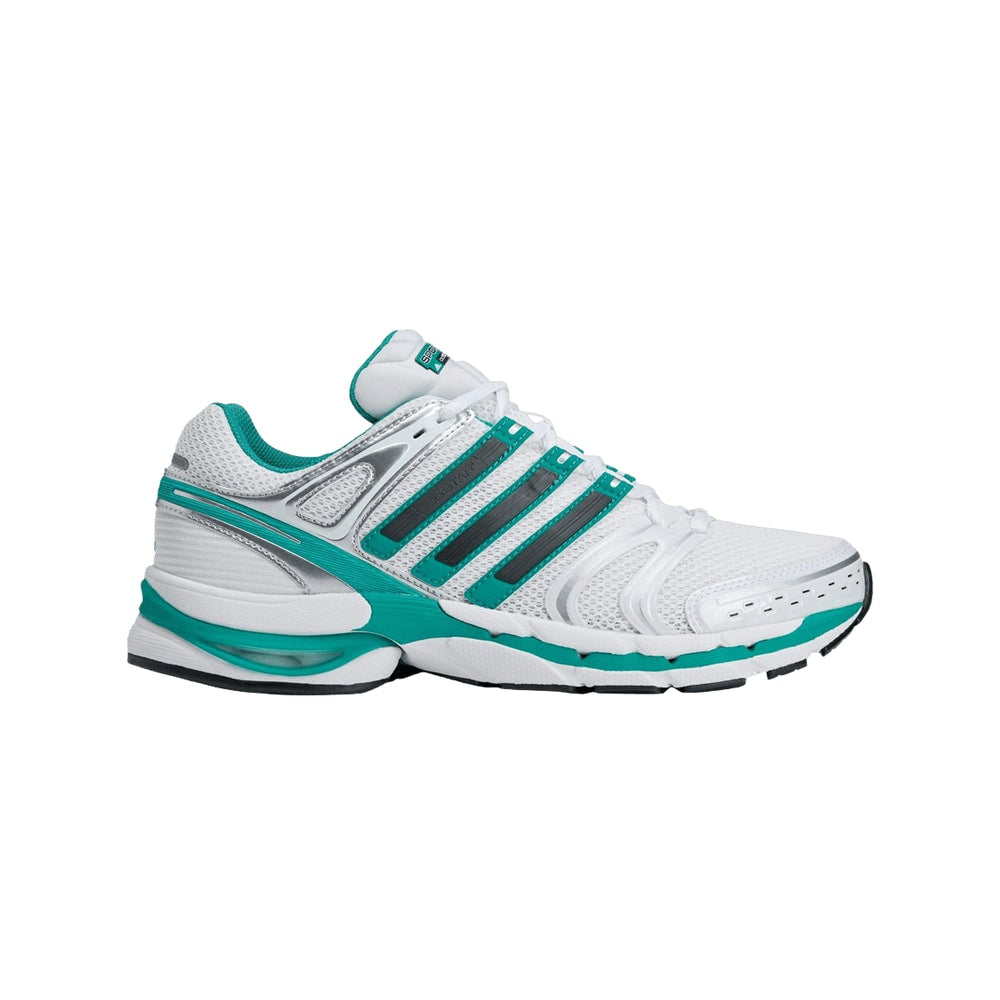 Sporty & Rich x adidas Adistar Control 5 Cloud White Pure Teal – skor, blå
