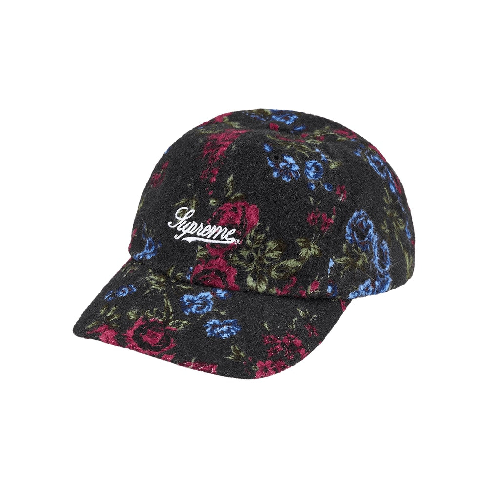 Supreme Floral Flannel 6-Panel Black – čepice