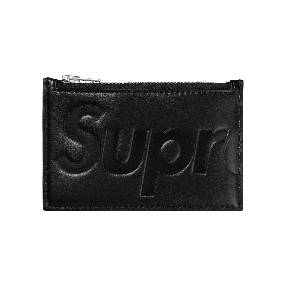 Supreme Leather Zip Card Holder Black