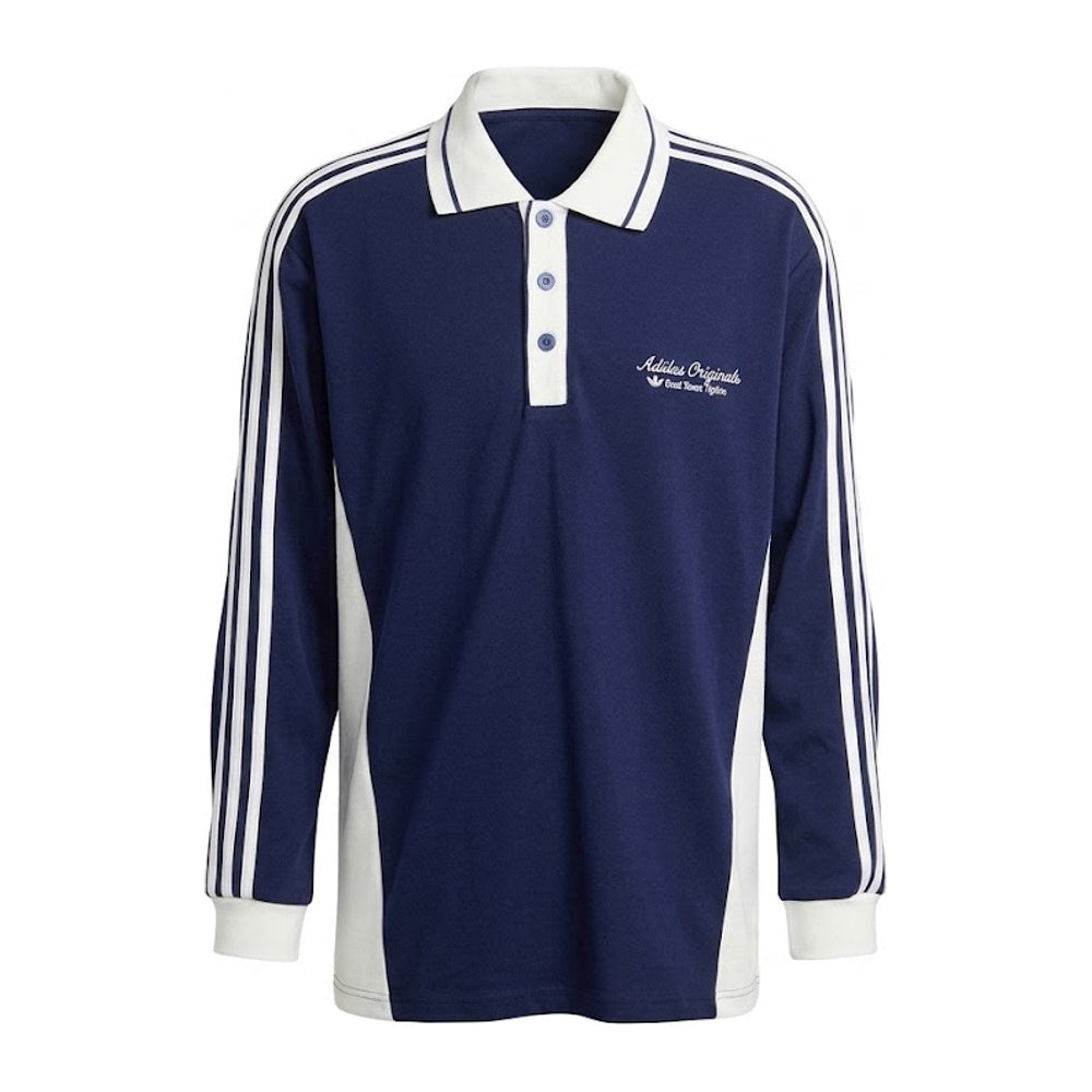 adidas Originals Polo Longsleeve v barevné kombinaci Night Indigo – odjeća