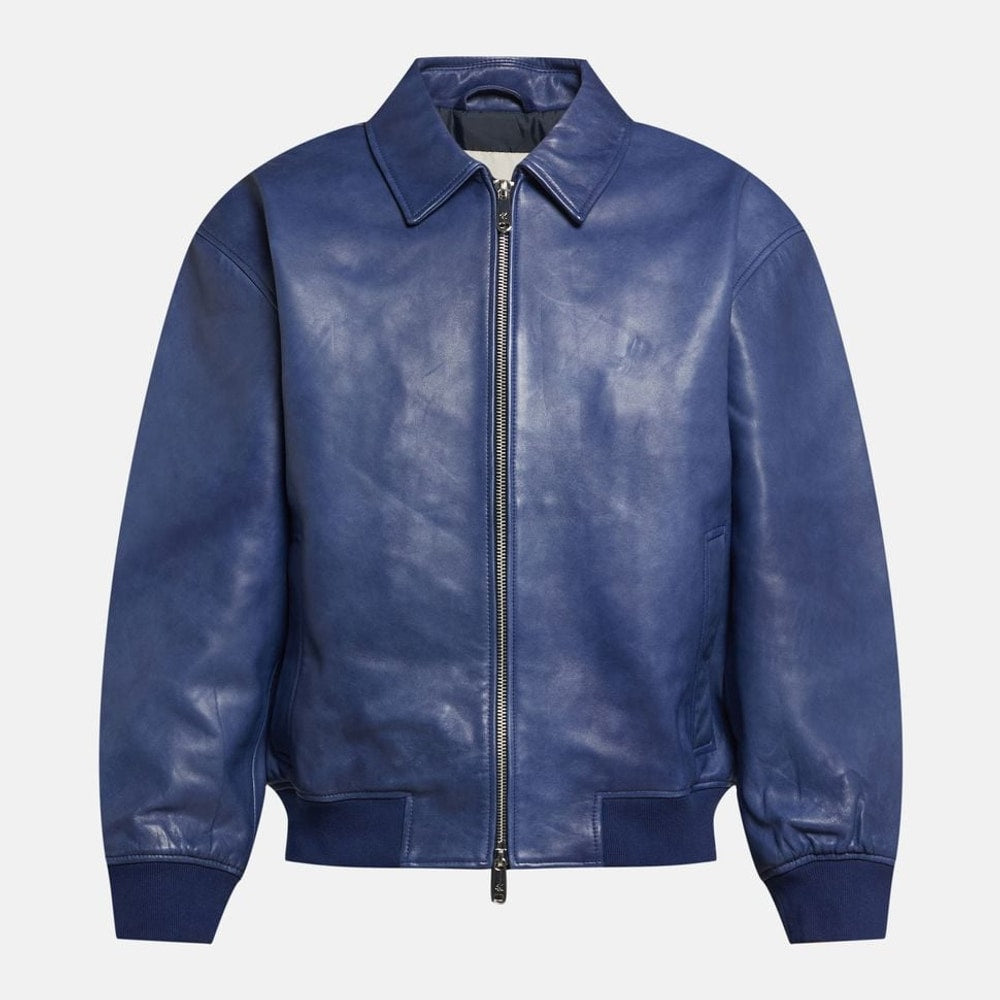 Calvin Klein Leather blouson Blue – kläder, blå
