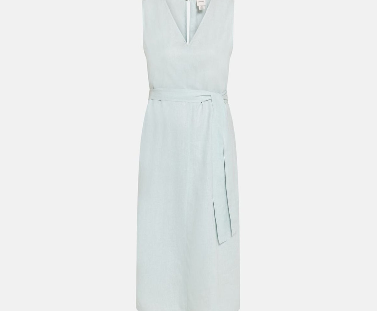 Calvin Klein Linen-blend dress Light Blue – clothing