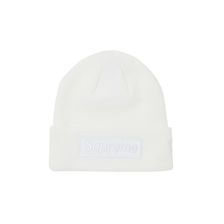 Supreme x New Era Box Logo Beanie White